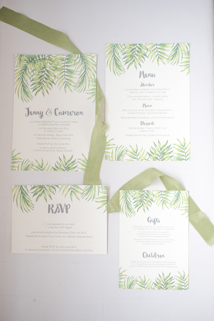 Tropical Stationery Invitations Greenery Fine Art Botanical Wedding Ideas http://georginaharrisonphotography.co.uk/