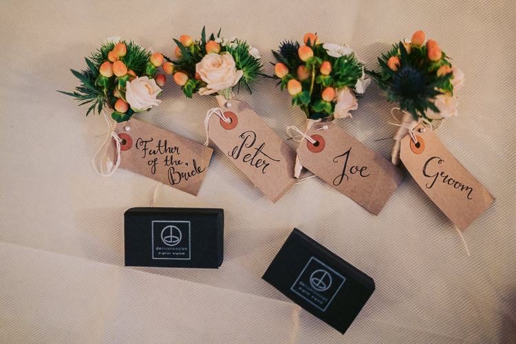 Buttonholes Fun Home Made Countryside Village Wedding http://willfullerphotography.com/