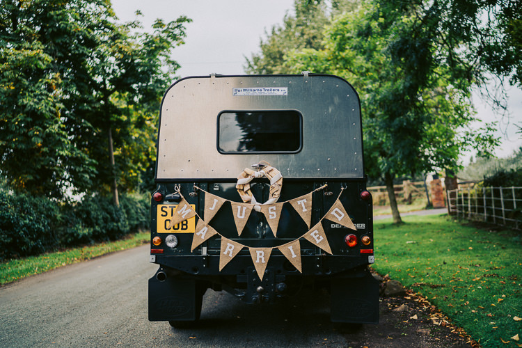 Land Rover Transport Car Fun Home Made Countryside Village Wedding http://willfullerphotography.com/