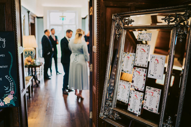 Mirror Frame Seating Plan Table Chart Fun Home Made Countryside Village Wedding http://willfullerphotography.com/