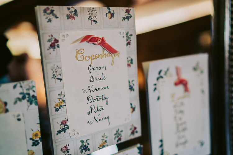 Seating Plan Table Chart Calligraphy Ribbon Vintage Fun Home Made Countryside Village Wedding http://willfullerphotography.com/