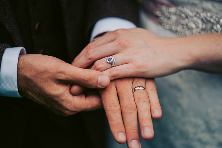 Sapphire Halo Engagement Ring Diamond Fun Home Made Countryside Village Wedding http://willfullerphotography.com/