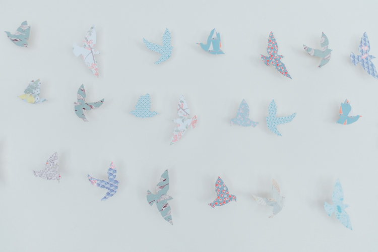 Paper Cut Birds Rural Handfasting Village Hall Wedding http://www.annapumerphotography.com/
