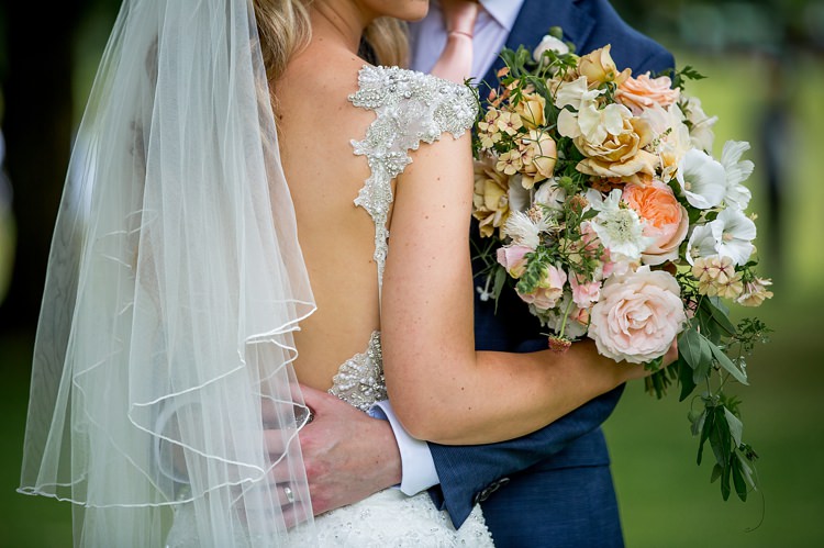 Low Back Beaded Gown Bride Bridal Dress Romantic Summer Country Blush Wedding http://katherineashdown.co.uk/ 