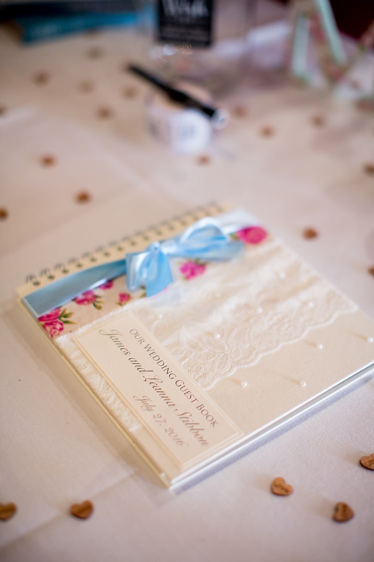 Floral Guest Book Pastel Ribbon Lace Romantic Summer Country Blush Wedding http://katherineashdown.co.uk/ 