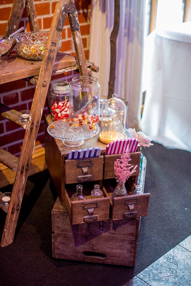 Vintage Rustic Wooden Ladder Sweet Dessert Table Romantic Summer Country Blush Wedding http://katherineashdown.co.uk/