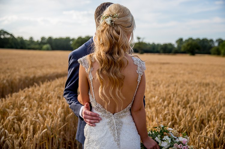 Low Back Dress Gown Beaded Long Wavy Hair Bride Bridal Romantic Summer Country Blush Wedding http://katherineashdown.co.uk/ 