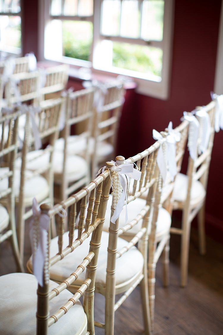 Chair Ribbons Decoration Romantic Summer Country Blush Wedding http://katherineashdown.co.uk/ 