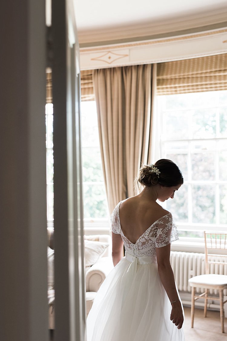 Bridal Separates Top Skirt Lace V Sleeves Bow Back Dress Gown Bride Chic Natural Garden Wedding http://www.folegaphotography.co.uk/