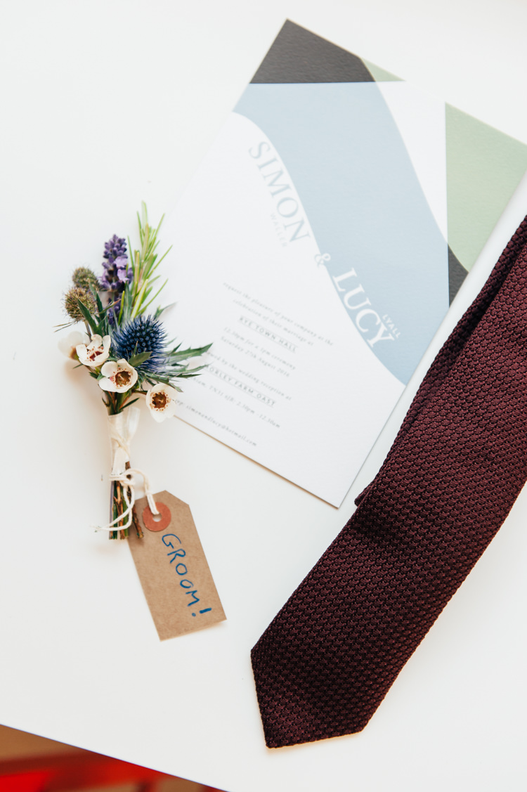 Groom Buttonhole Accessories Seaside Country Farm Pale Blue Marquee Wedding http://loveandadventures.co.uk/