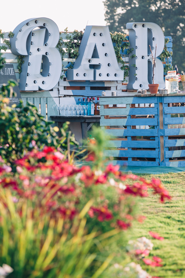 Bar Outdoor Seaside Country Farm Pale Blue Marquee Wedding http://loveandadventures.co.uk/