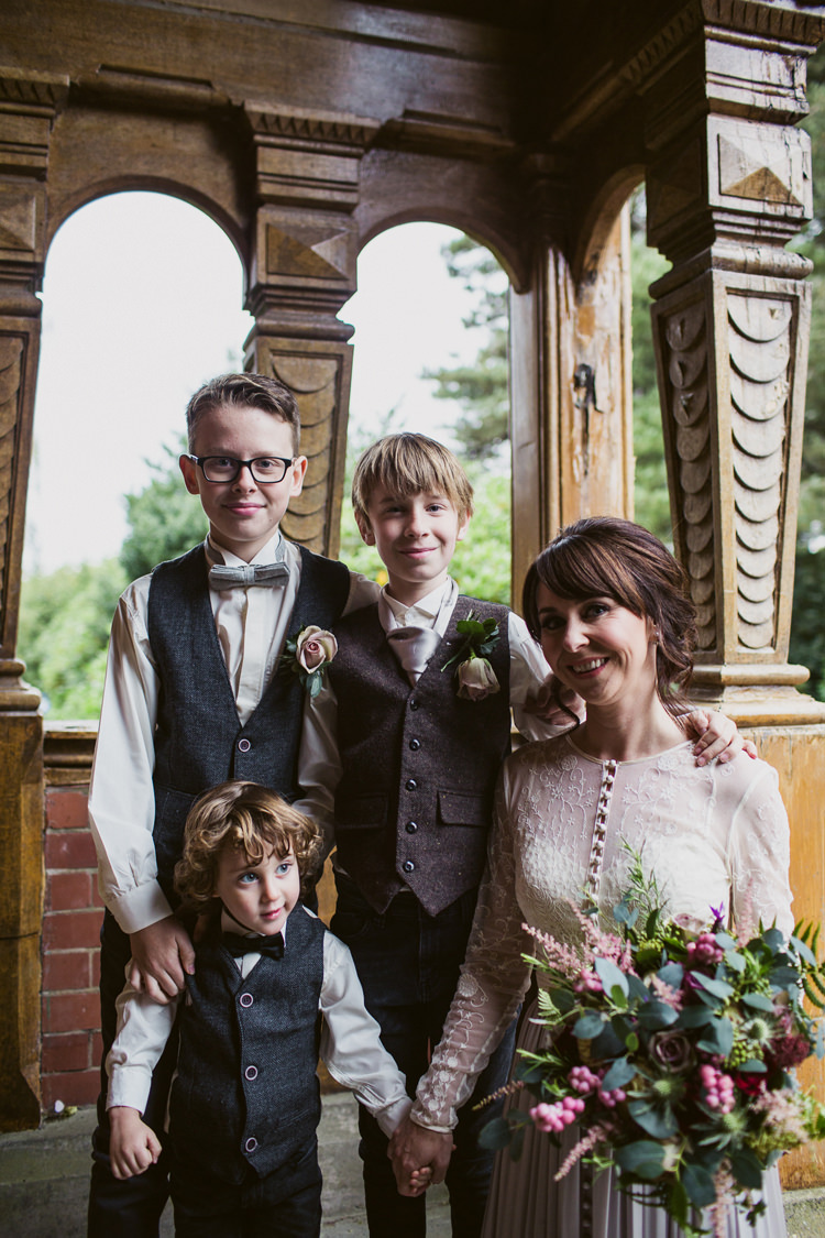 Tweed Waistcoats Bow Ties Page Boys Jeans Relaxed Autumnal Child Friendly Wedding http://kathrynedwardsphotography.com/
