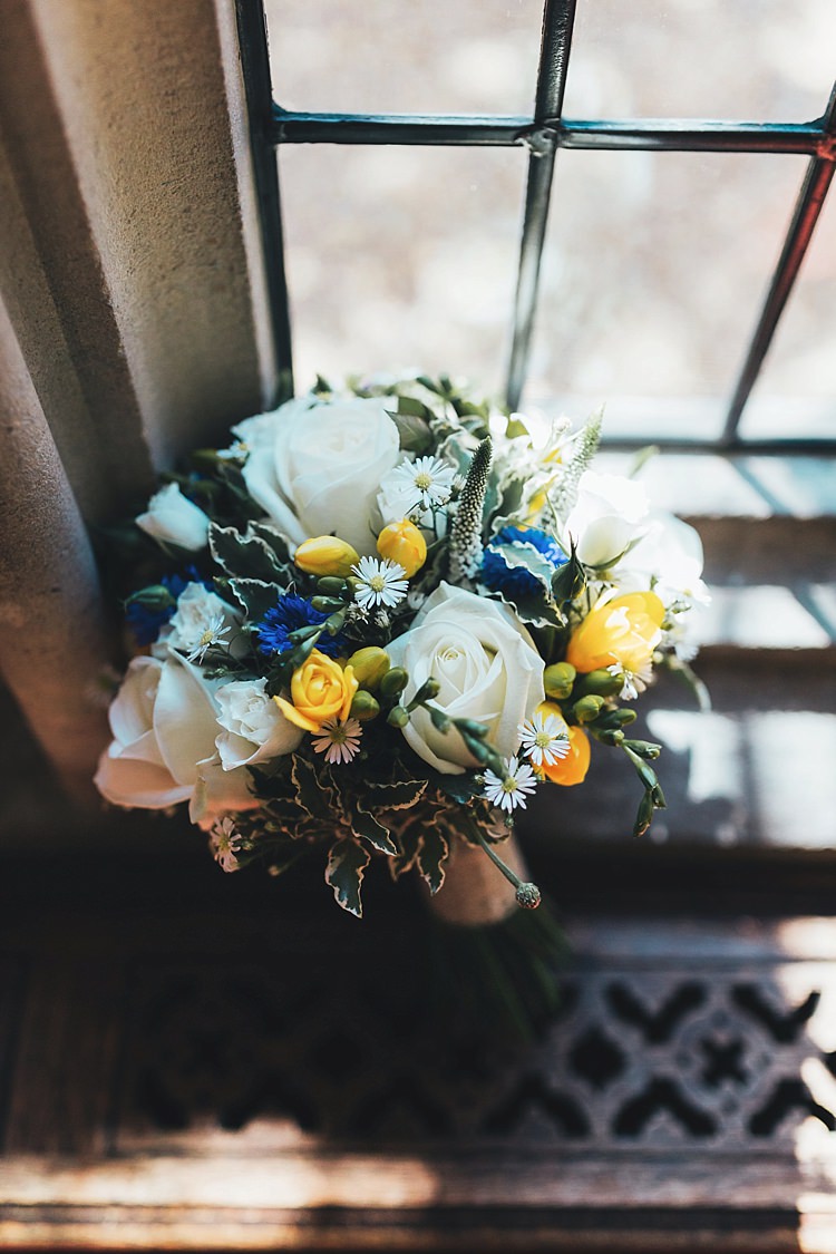 Cream Rose Bouquet Flowers Bride Bridal Summer Fun Navy Yellow Country Garden Wedding http://missgen.com/