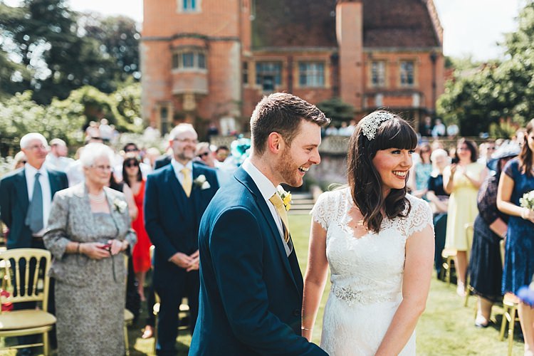 Fun Navy Yellow Country Garden Wedding http://missgen.com/