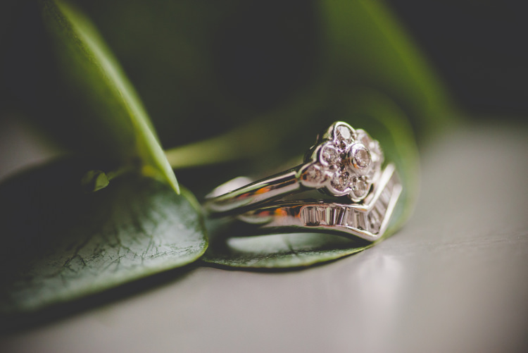 Antique Vintage Engagement Ring Band Diamond Autumn Garden Books Wedding http://www.emmahillierphotography.com/