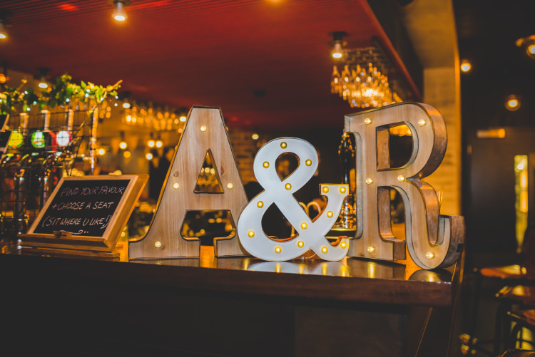 Letter Lights Autumn Garden Books Wedding http://www.emmahillierphotography.com/
