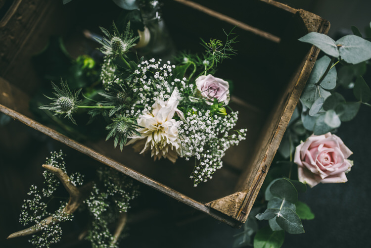 Crate Flowers Blooms Decor Magical Bohemian Barn Wedding http://www.jamespowellphotography.co.uk/