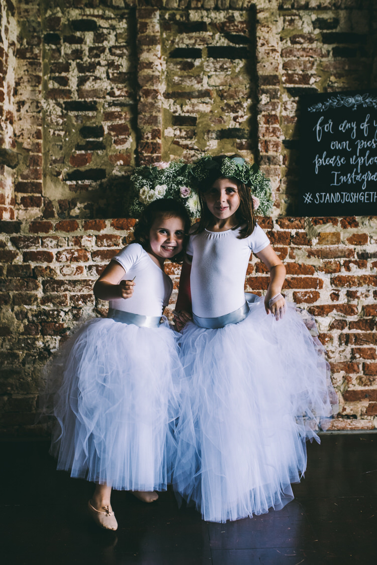 Flower Girls Tutus Ballet Shoes Crowns Magical Bohemian Barn Wedding http://www.jamespowellphotography.co.uk/