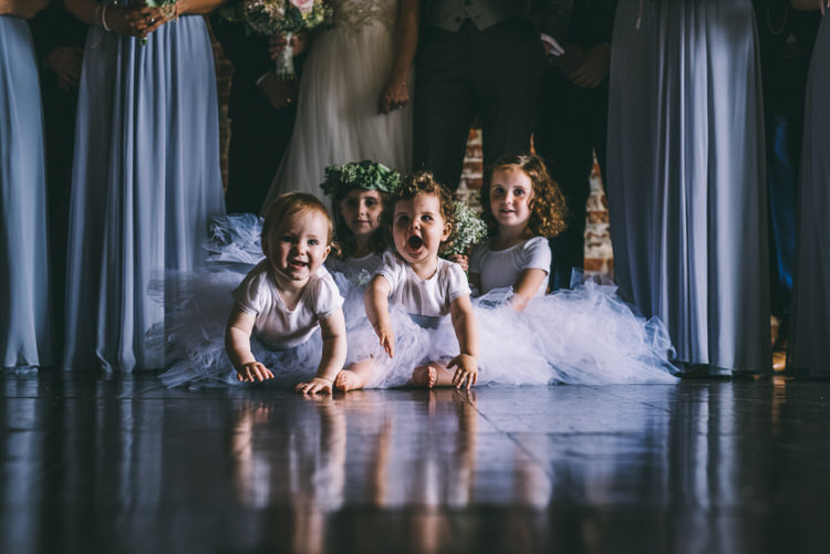 Baby Babies Flower Girl Tutus Magical Bohemian Barn Wedding http://www.jamespowellphotography.co.uk/