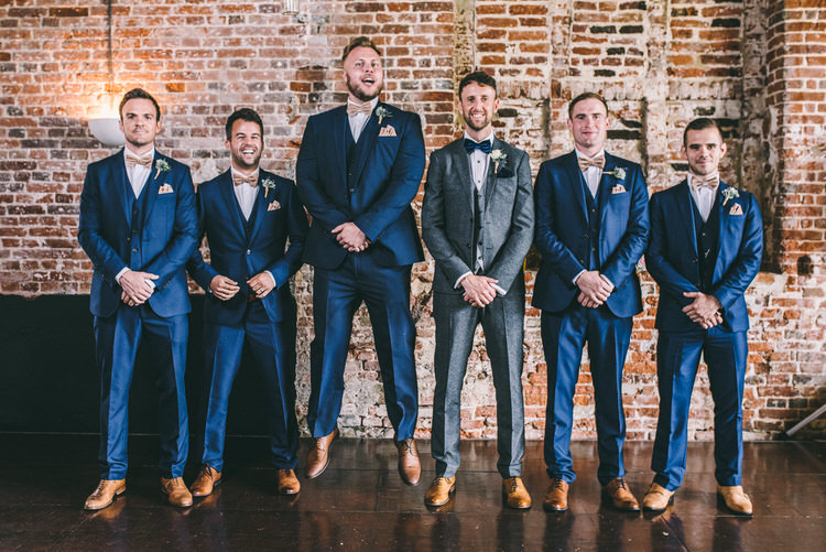 Blue Suit Groomsmen Bow Ties Tan Shoes Magical Bohemian Barn Wedding http://www.jamespowellphotography.co.uk/