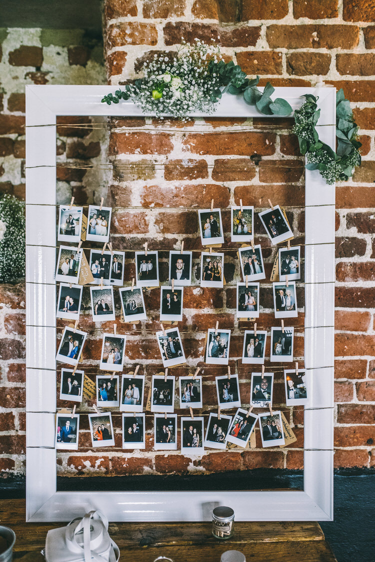 Photos Wall Decor Polariod Pegs Frame Magical Bohemian Barn Wedding http://www.jamespowellphotography.co.uk/