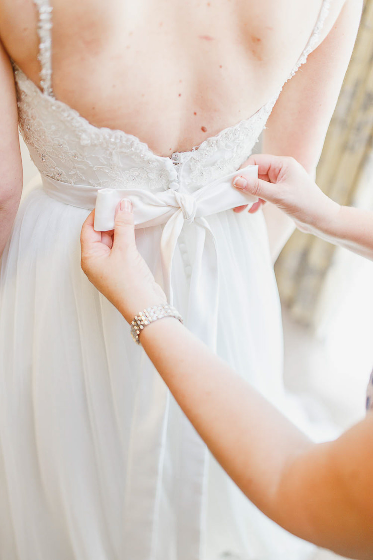Bow Back Tulle Dress Gown Bride Bridal Magical Fairy Lit Autumn Barn Wedding http://whitestagweddings.com/