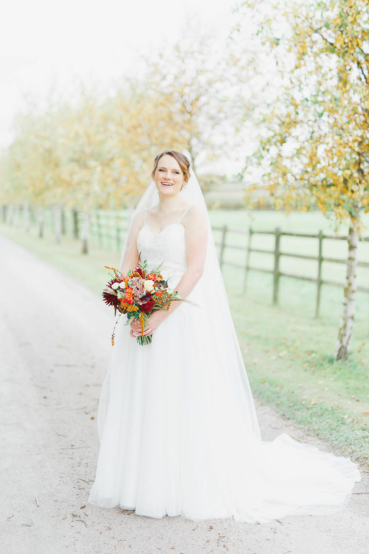 Tulle Straps Dress Gown Veil Bride Bridal Magical Fairy Lit Autumn Barn Wedding http://whitestagweddings.com/