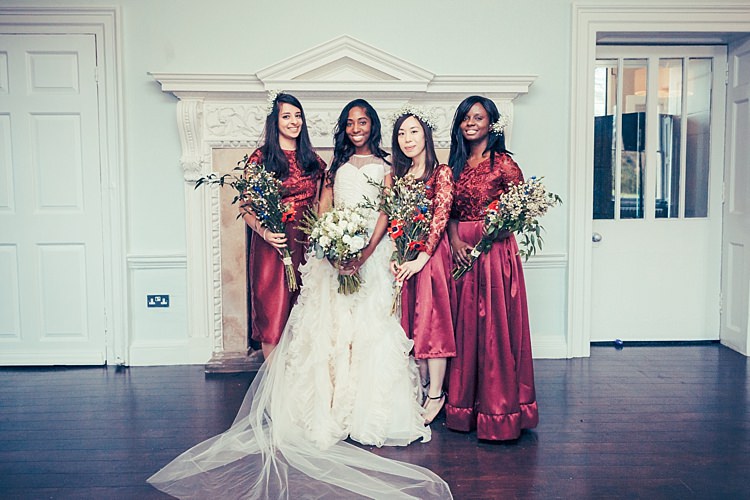 Red Bridesmaid Dresses Fun Stylish City Hall Wedding http://www.terryliphotography.co.uk/