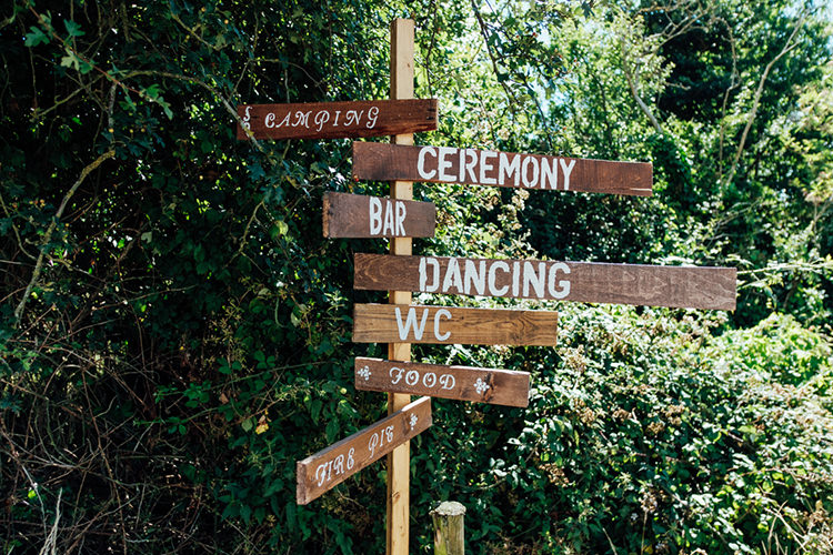 Wooden Sign Post Fun DIY Barn Farm Summer Wedding http://www.annapumerphotography.com/