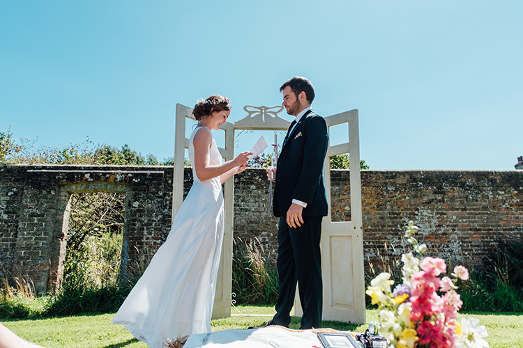 Door Backdrop Ceremony Frame Fun DIY Barn Farm Summer Wedding http://www.annapumerphotography.com/