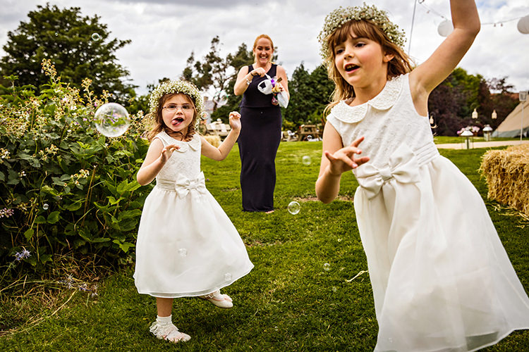 Flower Girls White Dresses Outdoorsy Garden Rustic Tipi Wedding http://alexabbottphotography.co.uk/