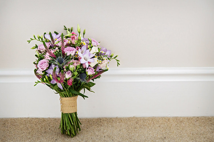 Pink Lilac Bouquet Flowers Bride Bridal Rose Thistle Outdoorsy Garden Rustic Tipi Wedding http://alexabbottphotography.co.uk/