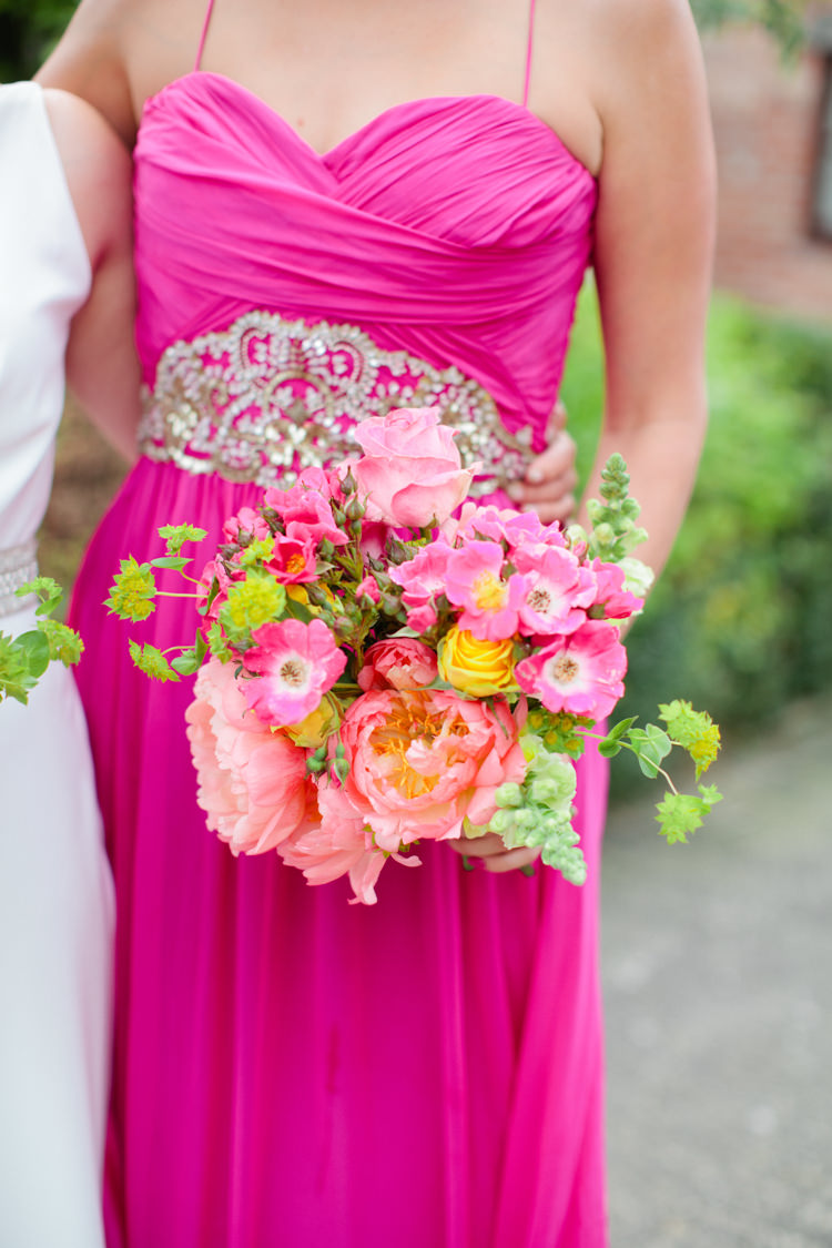 Peony Peonies Bouquet Flowers Coral Pink Bride Bridal Bridesmaid Colourful Pastel Home Made Farm Wedding http://helencawtephotography.com/