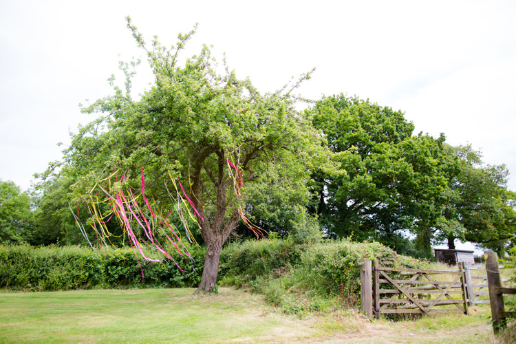 Ribbon Trees Colourful Pastel Home Made Farm Wedding http://helencawtephotography.com/