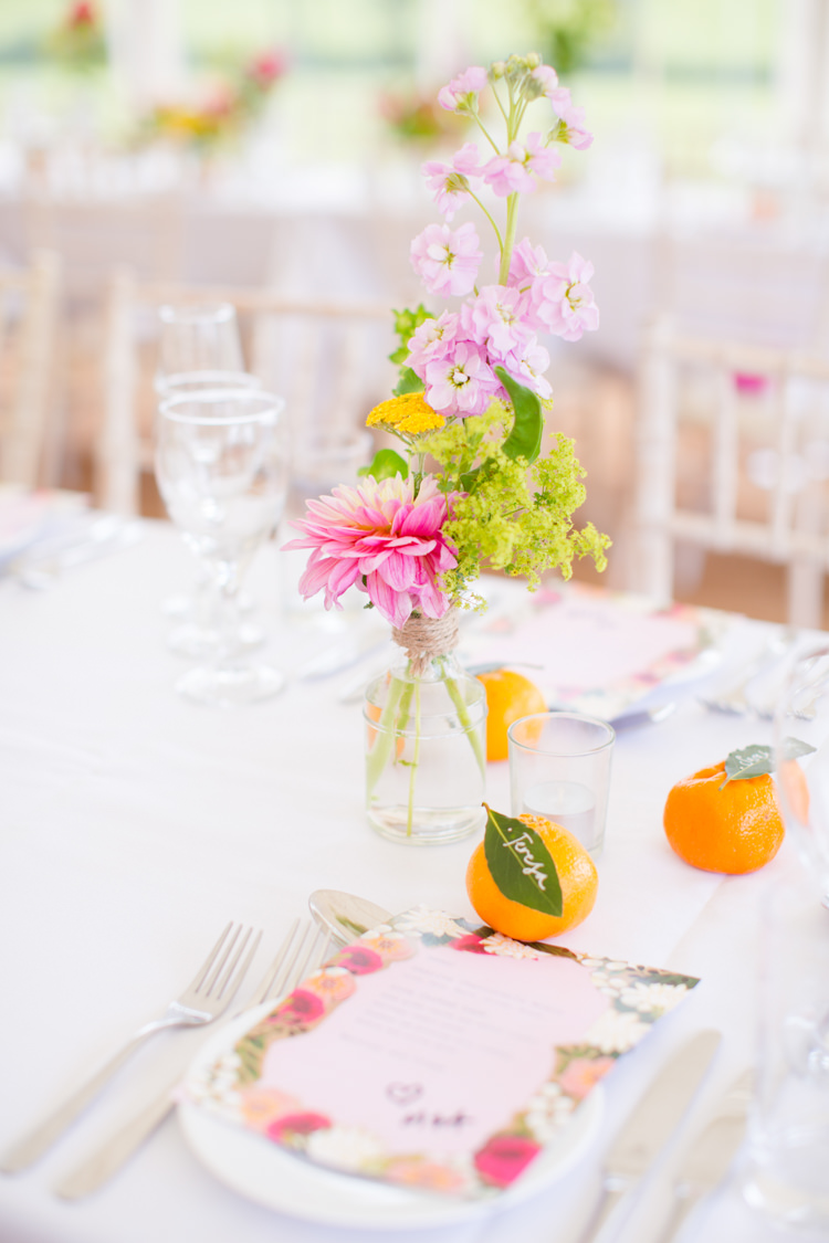 Bottle Flowers Wild Summer Table Decor Centrepiece Colourful Pastel Home Made Farm Wedding http://helencawtephotography.com/