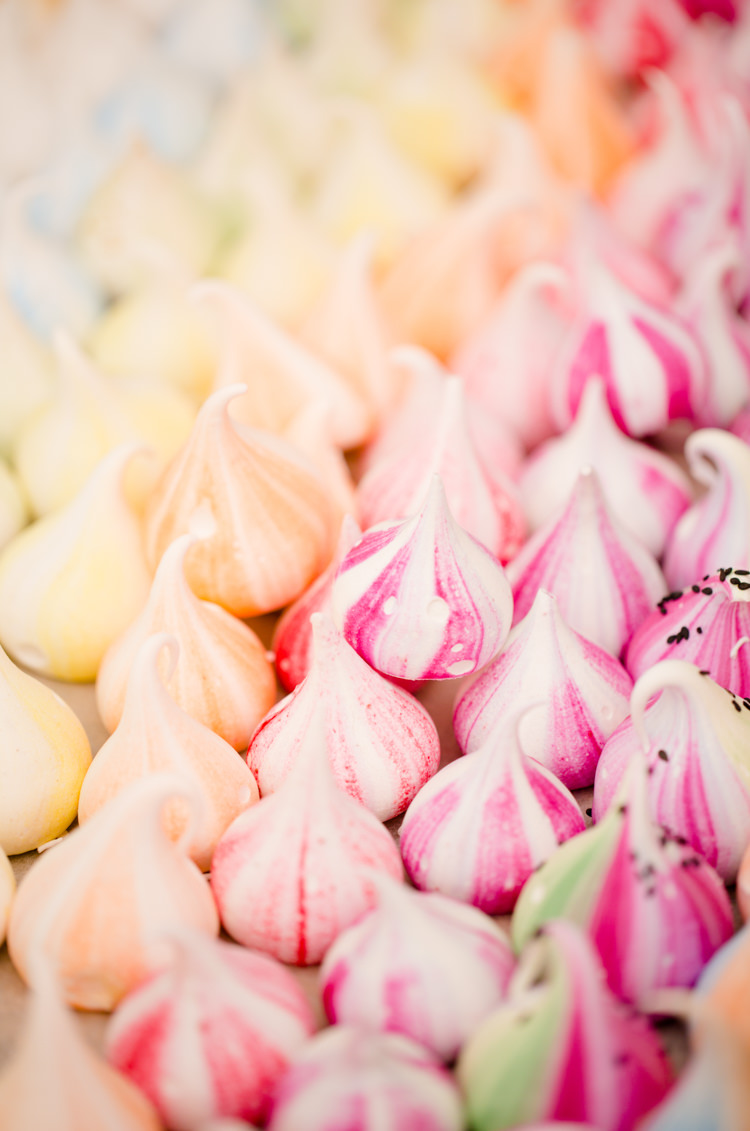 Rainbow Meringues Colourful Pastel Home Made Farm Wedding http://helencawtephotography.com/