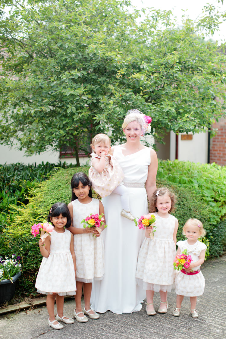 Flower Girls Polka Dot Dresses Colourful Pastel Home Made Farm Wedding http://helencawtephotography.com/