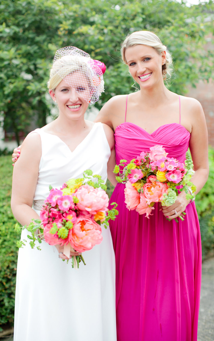 Pink Bridesmaid Dress Long Colourful Pastel Home Made Farm Wedding http://helencawtephotography.com/