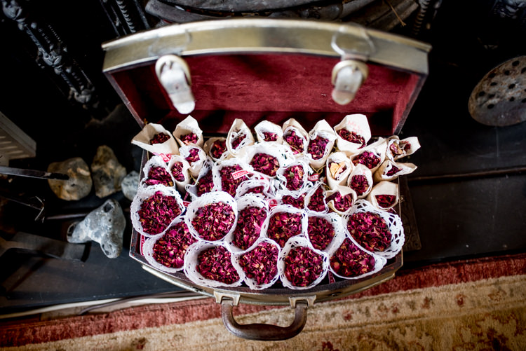 Petal Confetti Cones Multicoloured Home Made Glamping Wedding http://www.michellewoodphotographer.com/