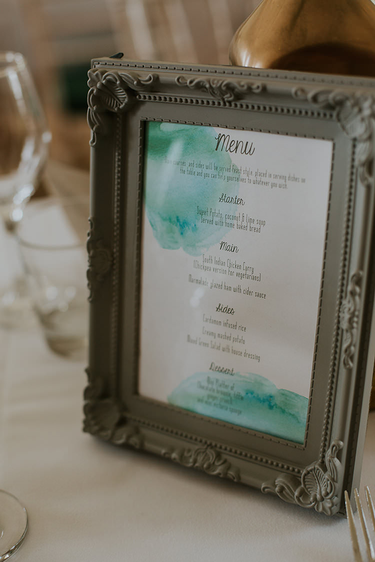 Stationery Menu Pastel Colourful Crafty Relaxed Watercolour Wedding https://suesliquephotography.com/