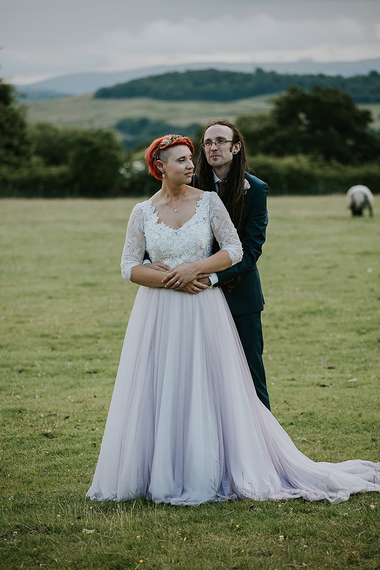 Amelie Love Marley Watters Lilac Lace Dress Gown Tulle Bride Bridal Colourful Crafty Relaxed Watercolour Wedding https://suesliquephotography.com/