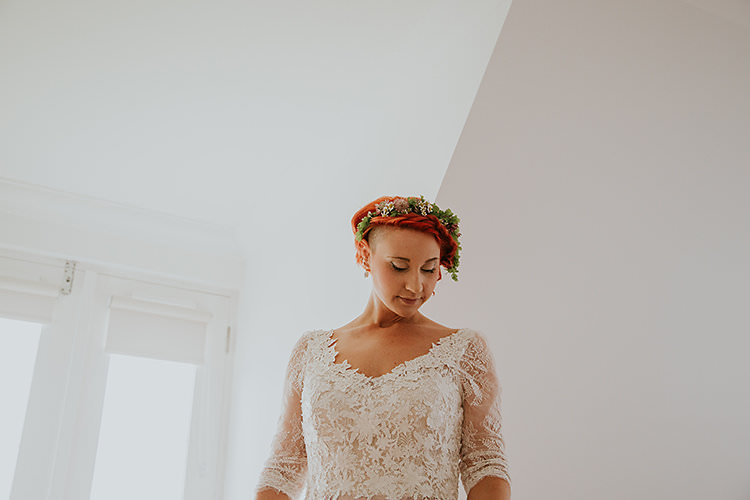 Bride Bridal Hair Make Up Flower Crown Colourful Crafty Relaxed Watercolour Wedding https://suesliquephotography.com/