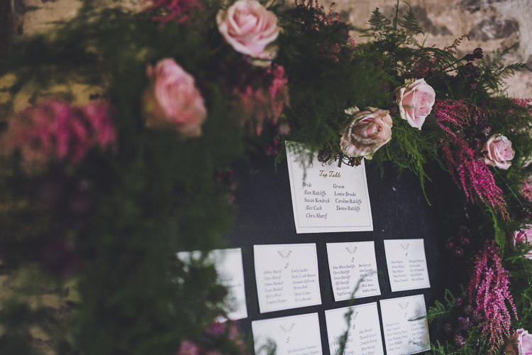 Heart Seating Plan Table Chart Flowers Foliage Greenery Ethereal Romantic Autumn Barn Wedding http://www.oacphotography.com/