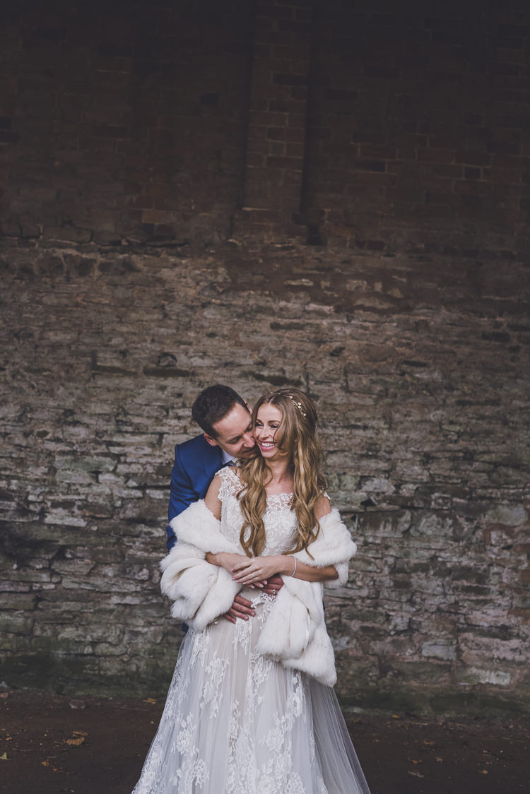 Anna Maier Lace Tulle Dress Gown Bride Bridal Straps Ethereal Romantic Autumn Barn Wedding http://www.oacphotography.com/