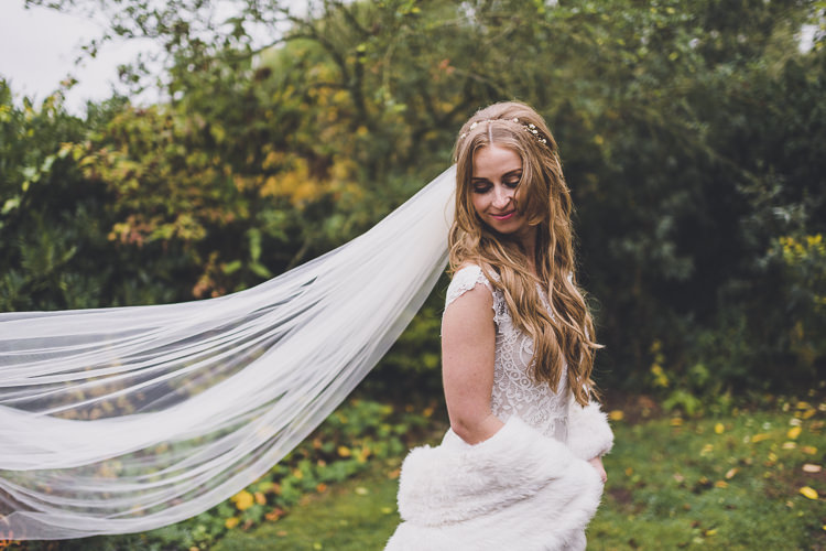 Veil Bride Bridal Ethereal Romantic Autumn Barn Wedding http://www.oacphotography.com/