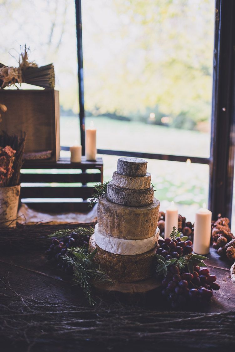 Cheese Tower Stack Cake Ethereal Romantic Autumn Barn Wedding http://www.oacphotography.com/