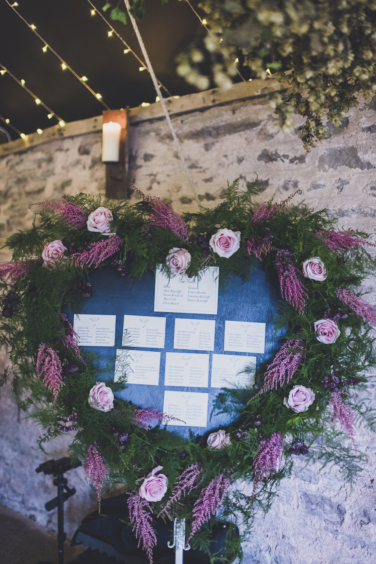 Seating Table Plan Chart Flowers Heart Floral Greenery Foliage Ethereal Romantic Autumn Barn Wedding http://www.oacphotography.com/