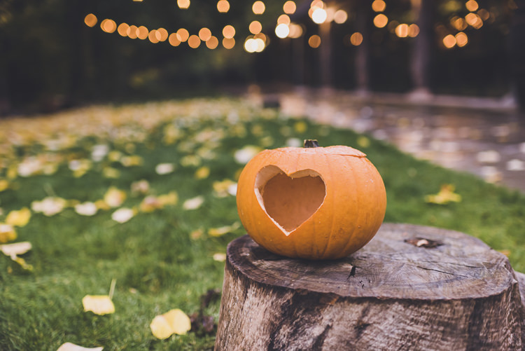 Heart Pumpkin Decor Ethereal Romantic Autumn Barn Wedding http://www.oacphotography.com/