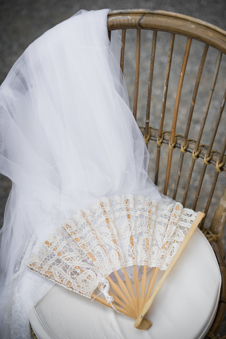 Bridal Veil Lace Fan Wooden Chair Romantic Outdoor Castle Tuscany Wedding http://www.natalymontanari.com/