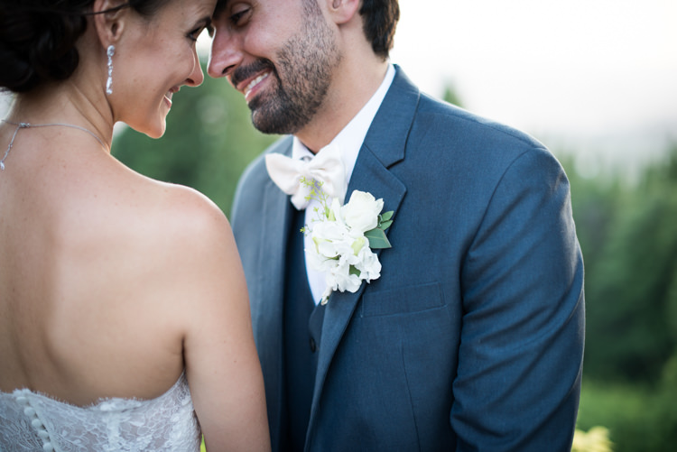 Bride Fitted Lace Mermaid Bridal Gown Crystal Earrings From Black Suit White Shirt White Bowtie White Floral Buttonhole Romantic Outdoor Castle Tuscany Wedding http://www.natalymontanari.com/
